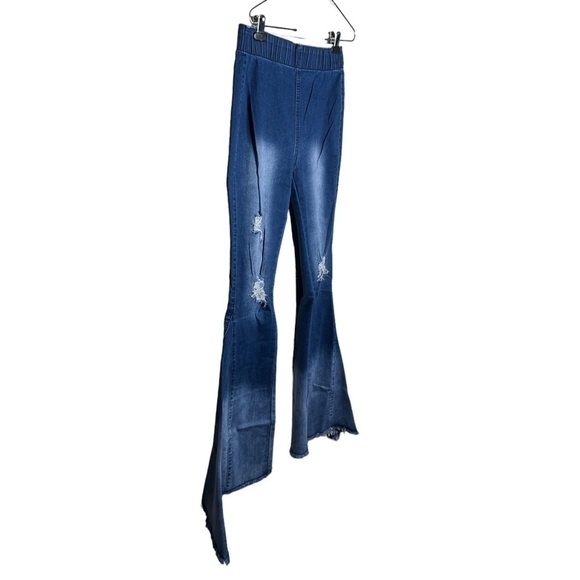 Home Folk Distressed High Rise Ombre Flare Jeans - Picture 7 of 14